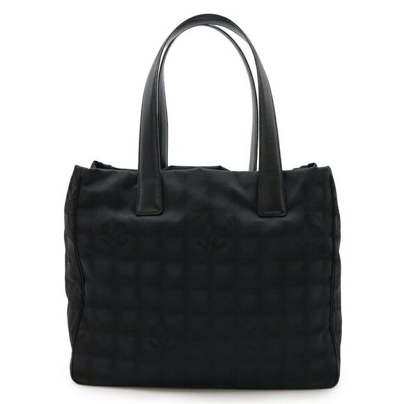 chanel Handbags - Pre Loved chanel Travel Line Tote Bag CC Logo Women black | black Shoulder Bags